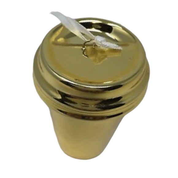 2012 Starbucks Shiny Metallic GOLD Ceramic Christmas Ornament Coffee Tumbler - Picture 2 of 6